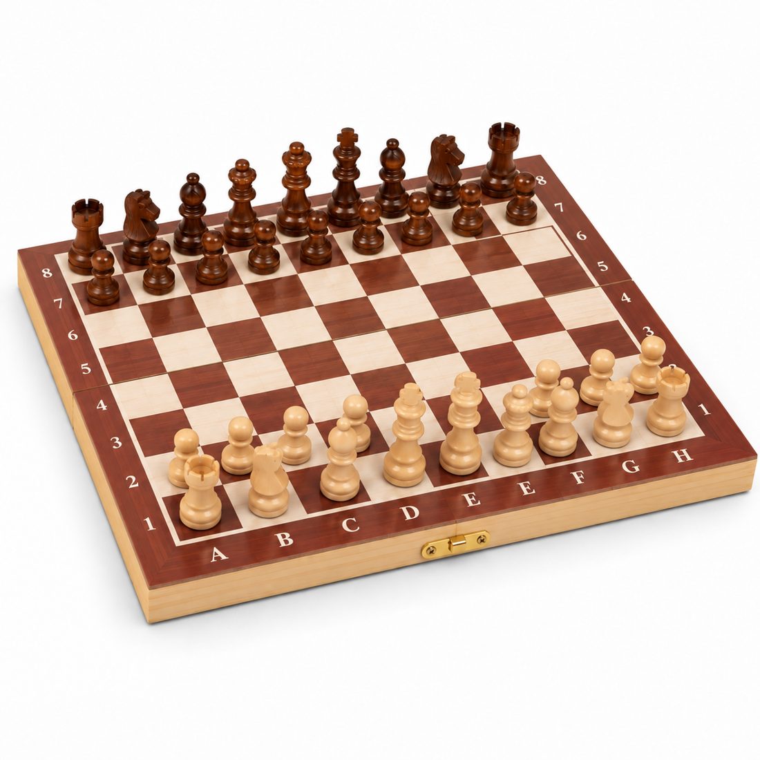 Nakashi 13 inch wooden folding chess set