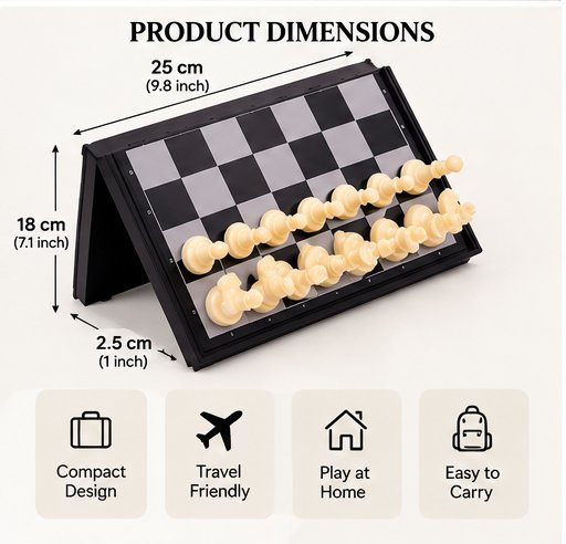 Nakashi 10 inch magnetic chess set dimensions